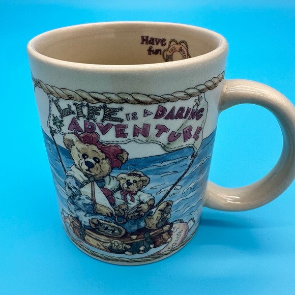 Vintage 1998 Boyds Collection Bearware Pottery Mug Life is a Daring Adventure - Picture 6 of 6